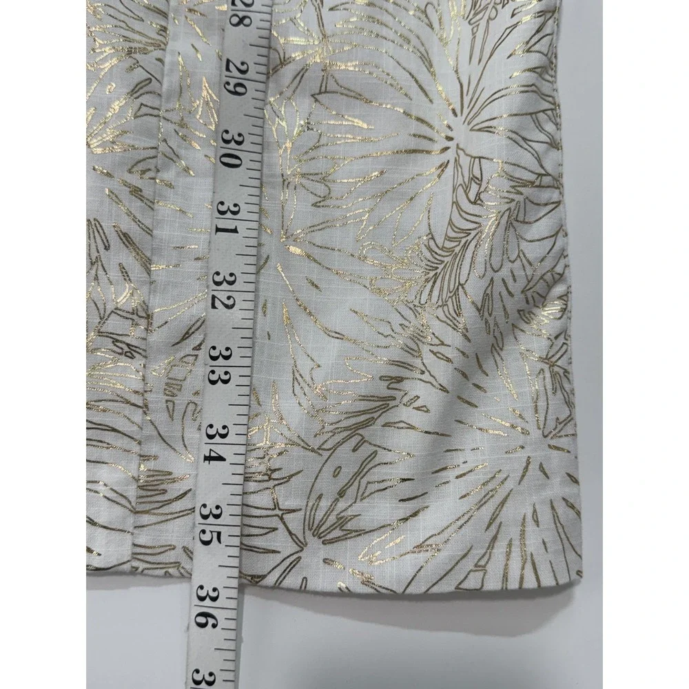 Michael Michael Kors Metallic Gold Floral Puff Sleeve‎ Mini Dress Women's M NWT